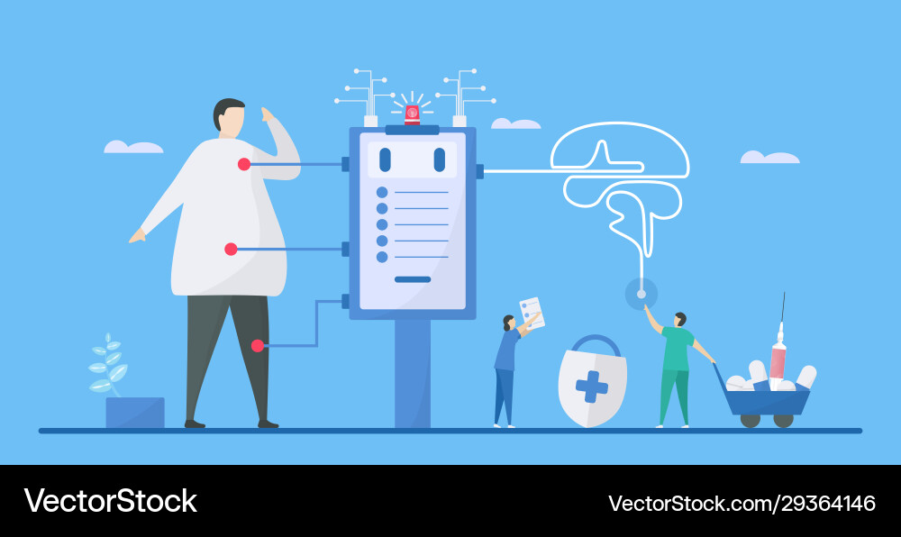 Digital health is mix technologies such as ai Vector Image