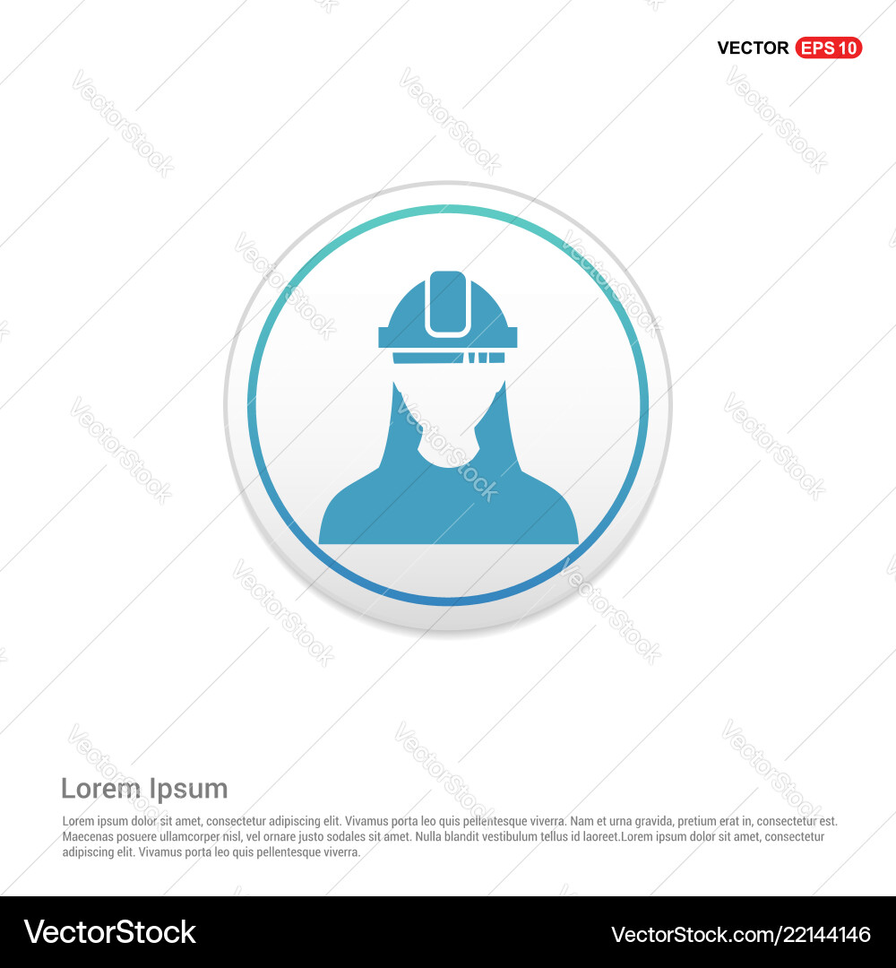 Engineer user icon - white circle button vector image