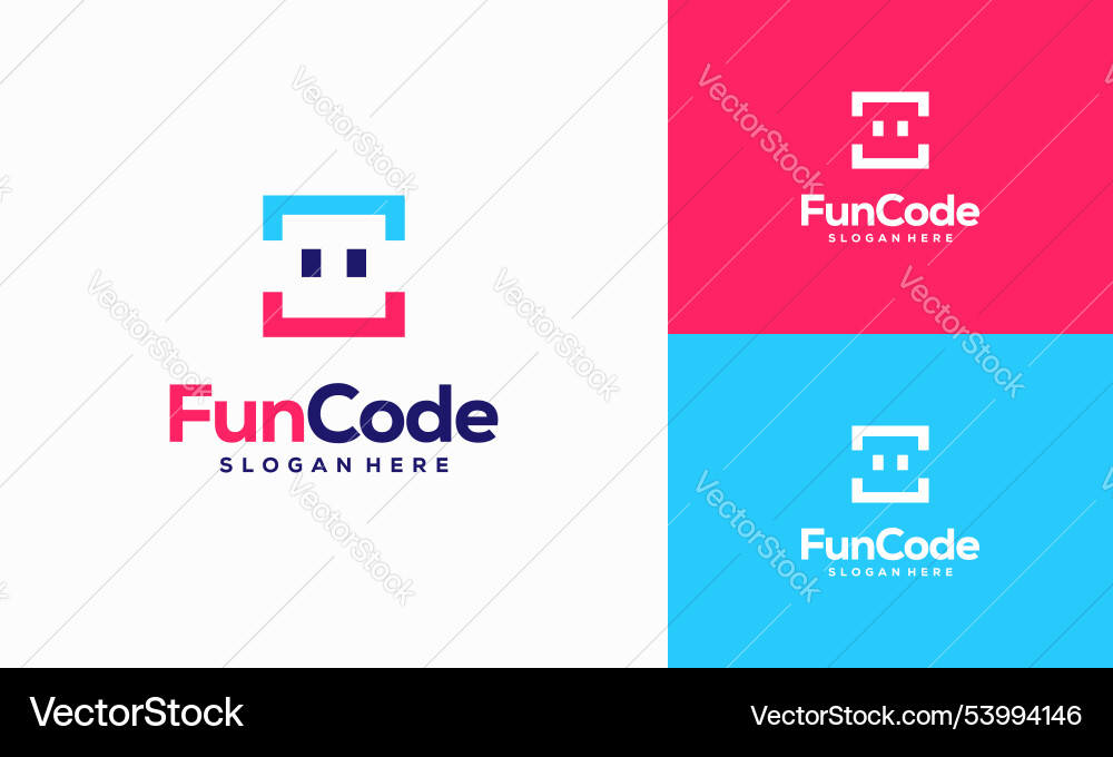 Fun code logo designs concept coding programmer Fun code logo designs concept coding programmer vector image