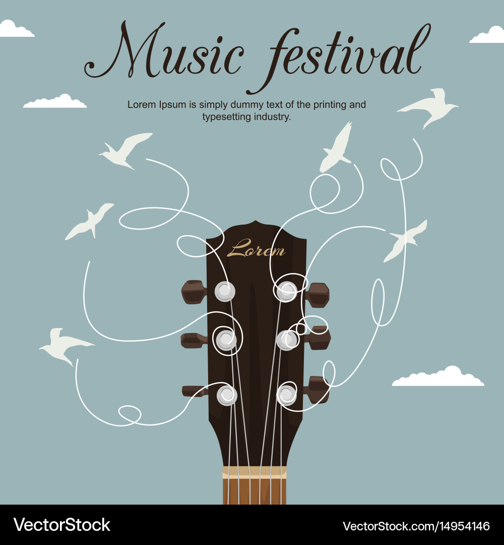 Guitar Strings Transforming into Birds Vector Image