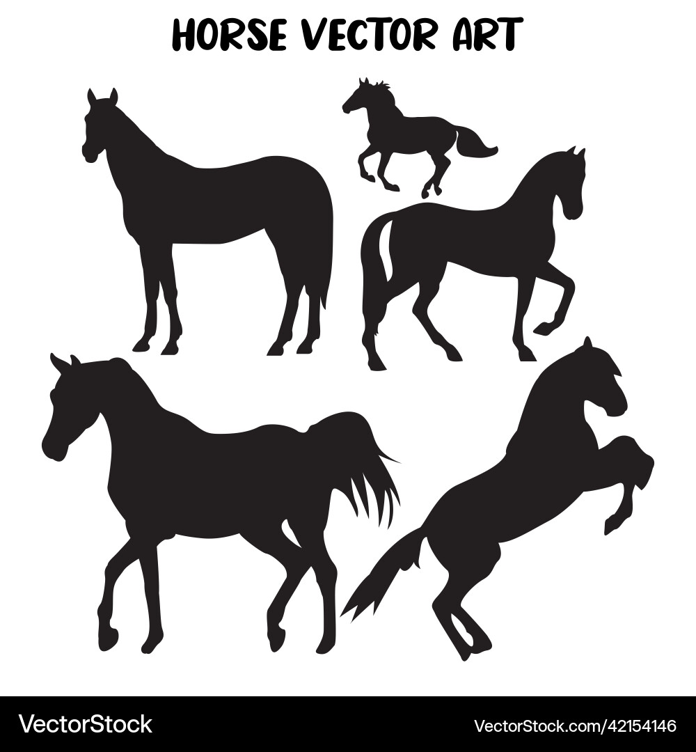 Horse Riding Silhouette Art Vector Image