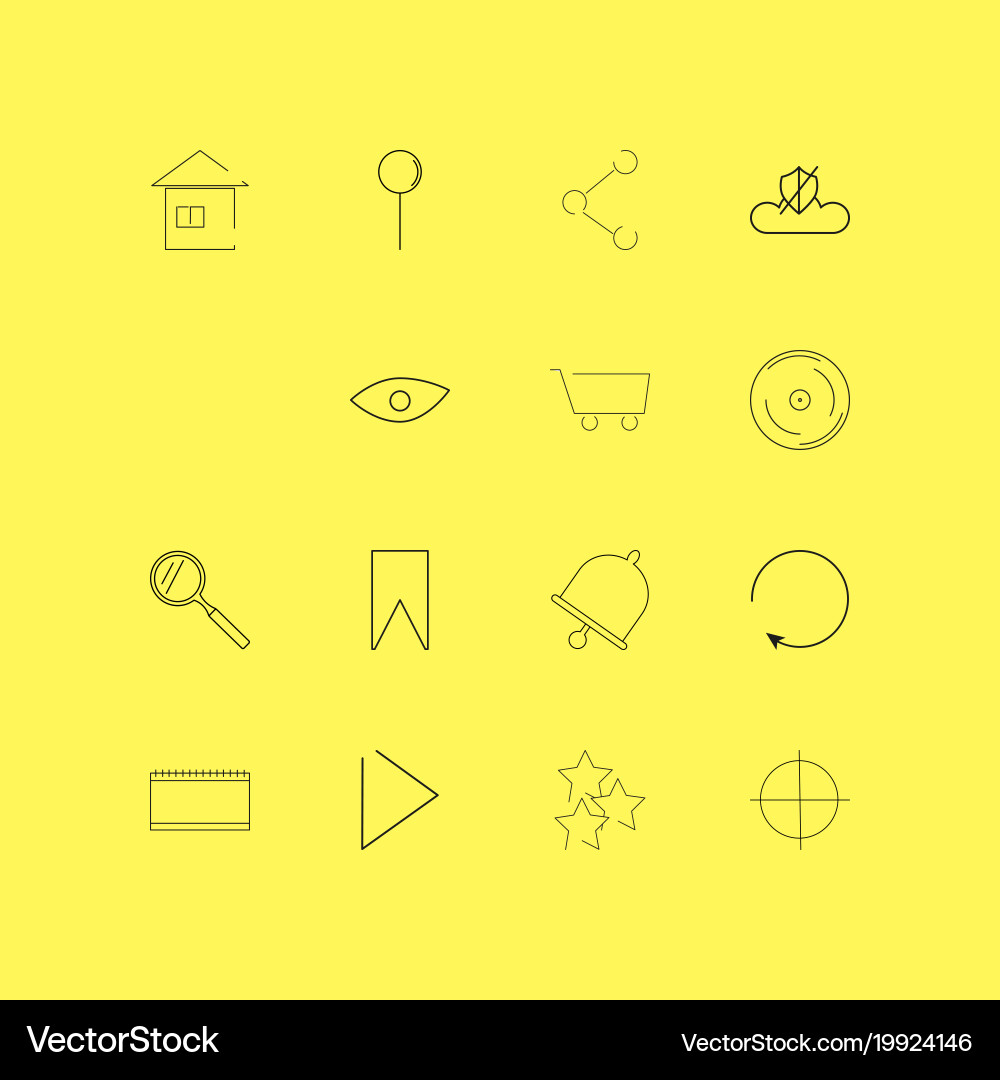 Interface linear icon set simple outline icons vector image