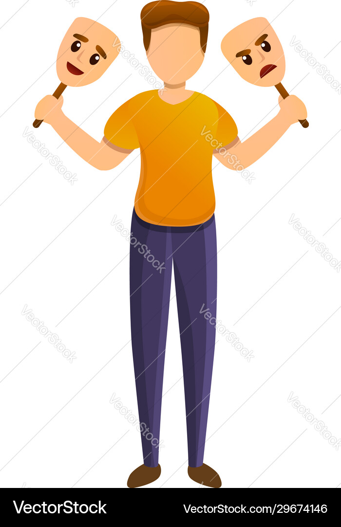 Mental bipolare Störung Ikone Cartoon Stil Mental bipolare Störung Ikone Cartoon Stil vektorbild