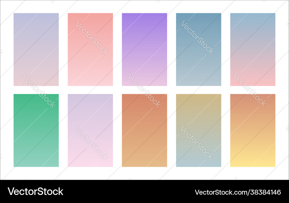 Modern soft color palette gradient backgrounds set Modern soft color palette gradient backgrounds set vector image