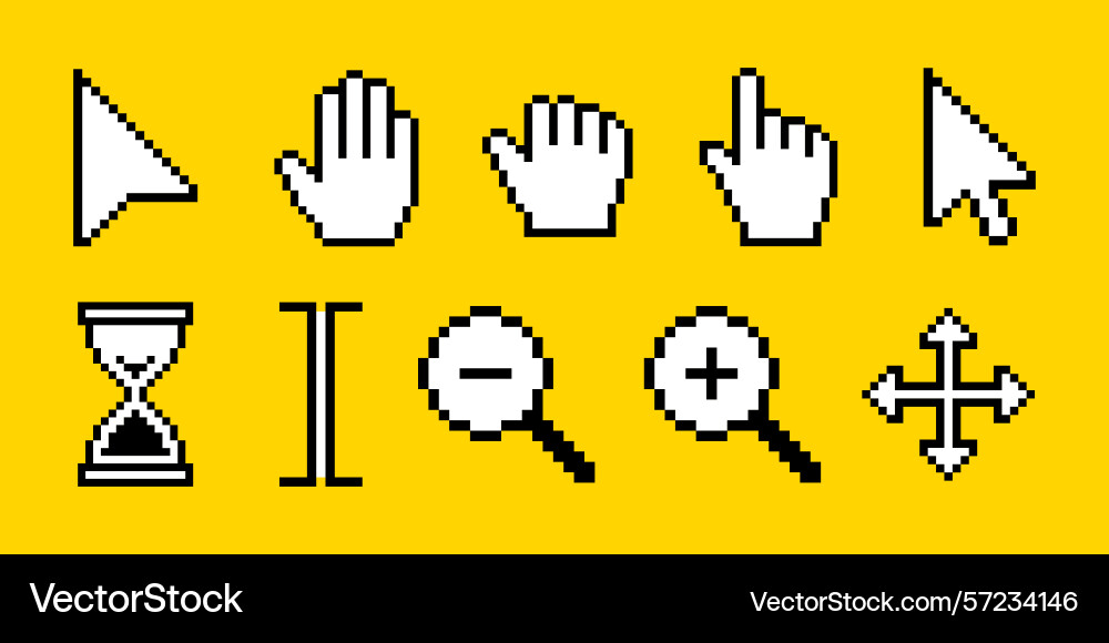 Pixel click Cursor-Symbol setzen Zeiger Pfeil vektorbild