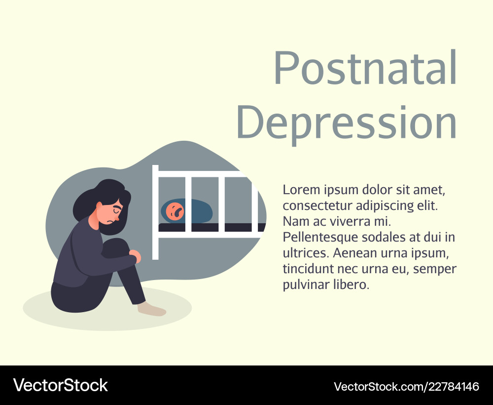 Postnatal depression poster brochure flyer design – Royalty-Free Vector |  VectorStock, image size:1000x820