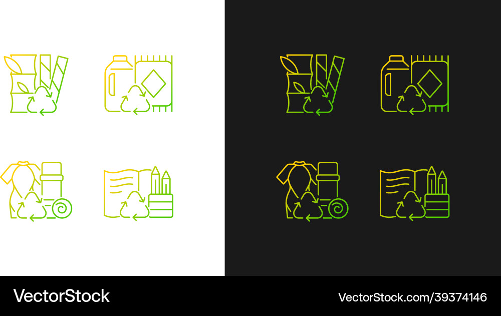 Reduce environmental pollution gradient icons set Reduce environmental pollution gradient icons set vector image