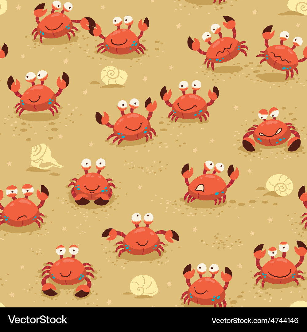 Seamless pattern with crabs vector image