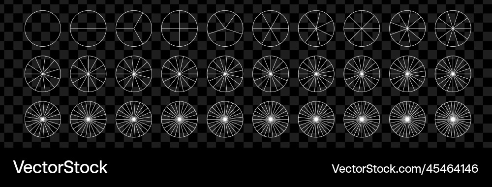 Segment slice set simple geometry diagram vector image