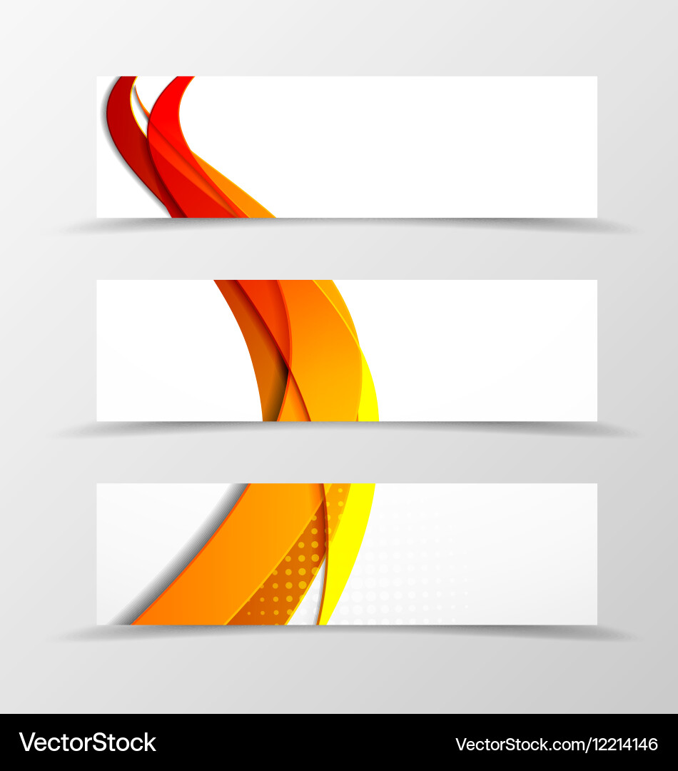 Set of header banner dynamic design vector image