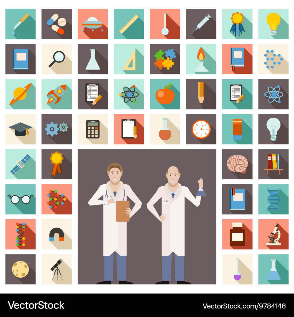 Set of science icons vector image