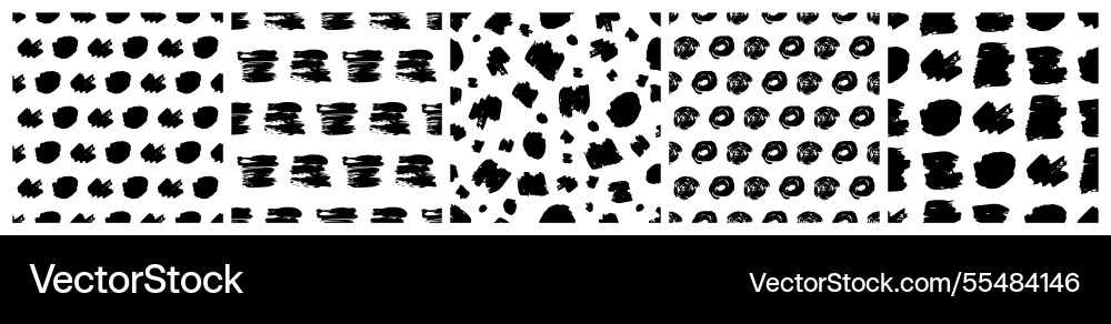 Set of seamless patterns with scribble smears Set of seamless patterns with scribble smears vector image