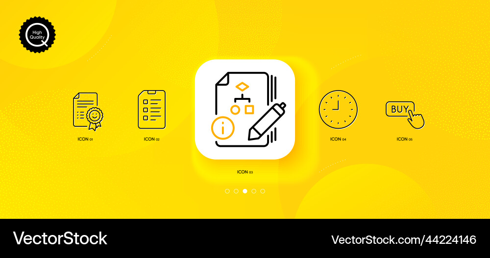 Smile buy button and checklist minimal line icons Smile buy button and checklist minimal line icons vector image