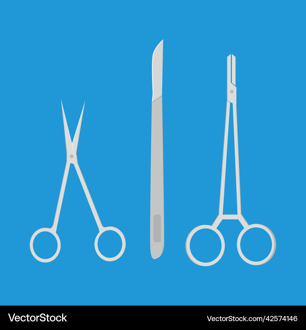 Surgical instruments in form of scissors Surgical instruments in form of scissors vector image