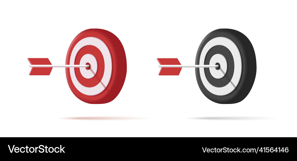 Target and arrow in the center 3d render digital Target and arrow in the center 3d render digital vector image