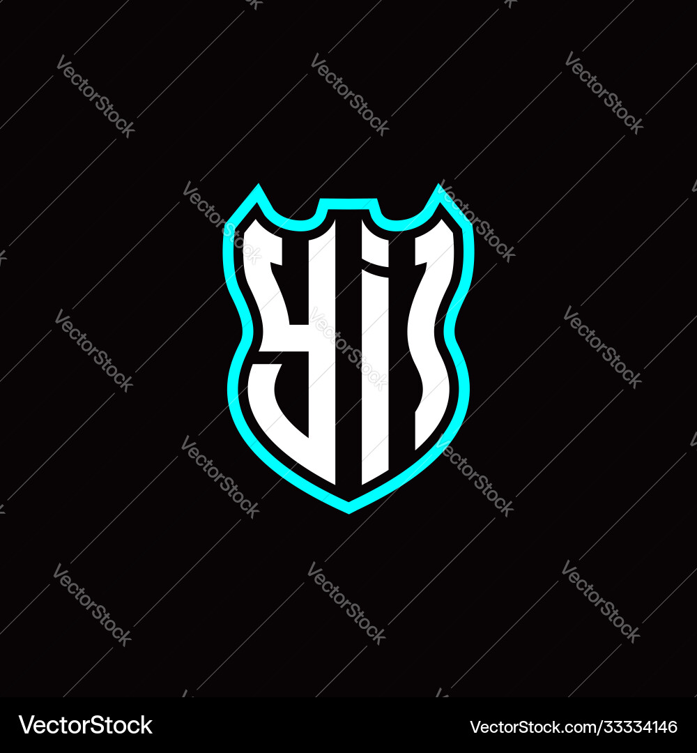 Y i initial logo design with shield shape Y i initial logo design with shield shape vector image
