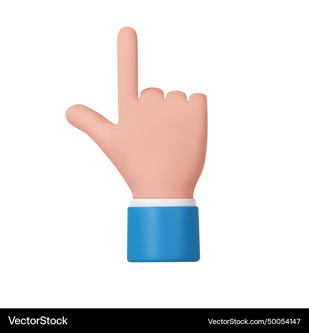 3d character hand pointing at something 3d character hand pointing at something vector image