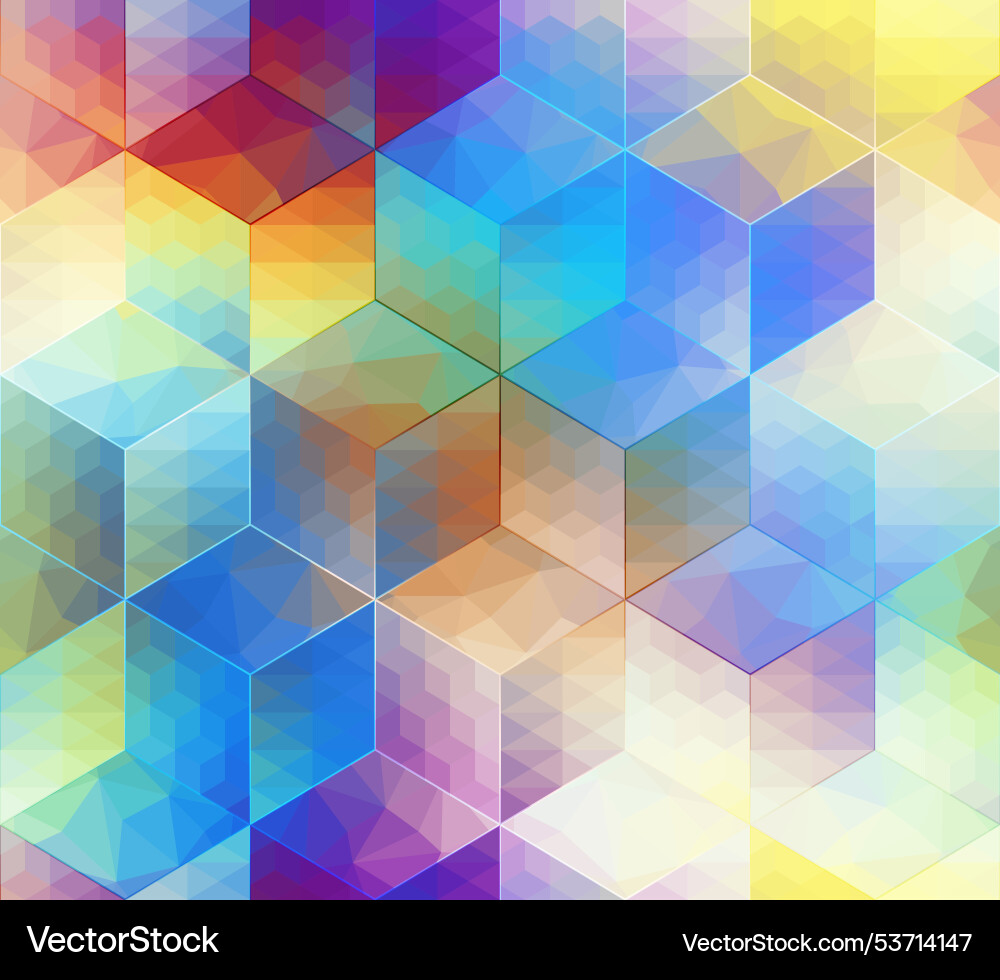Abstract cubes pattern blurred background vector image