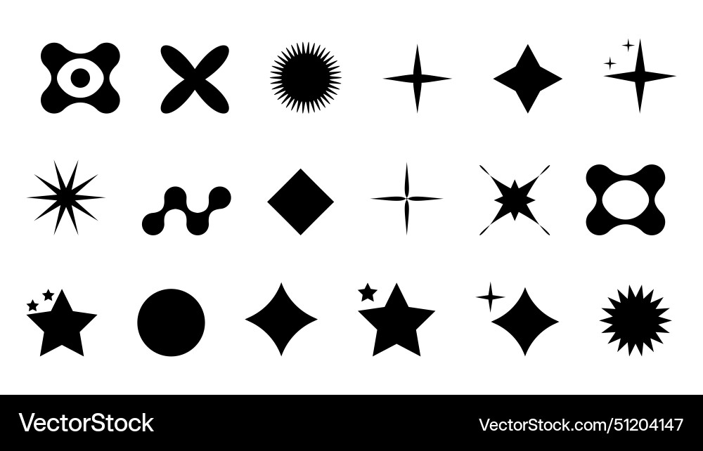 Abstract shapes in y2k style brutalist retro Abstract shapes in y2k style brutalist retro Vector Image
