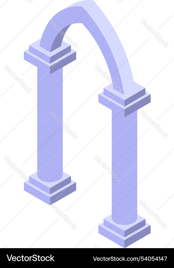 Arch connecting two pillars symbolizing unity vector image