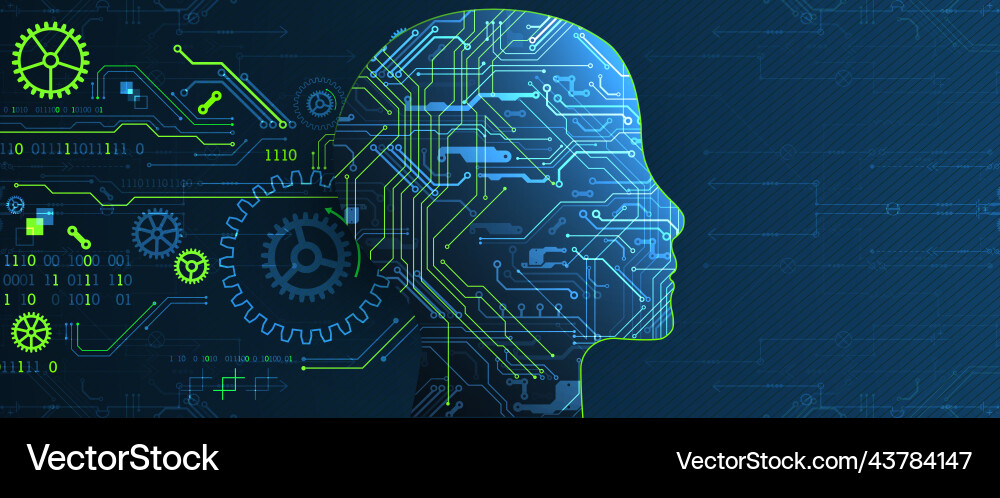 Artificial intelligence ai and big data concept Artificial intelligence ai and big data concept Vector Image