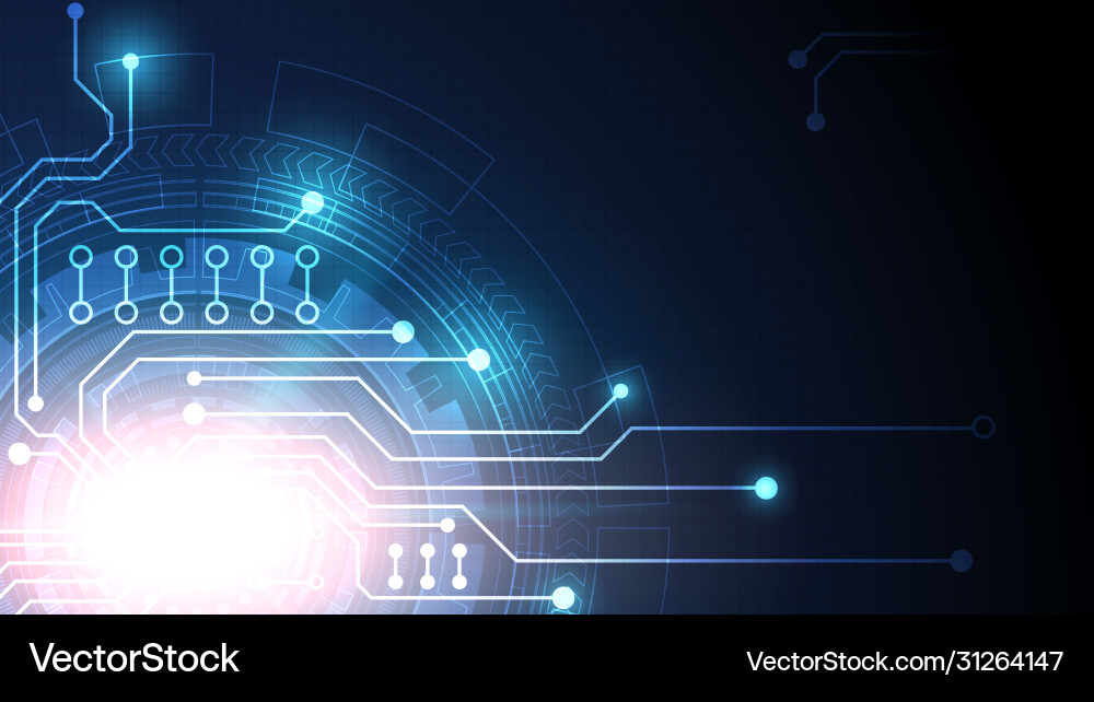 Circuit technology background with hi-tech Circuit technology background with hi-tech vector image