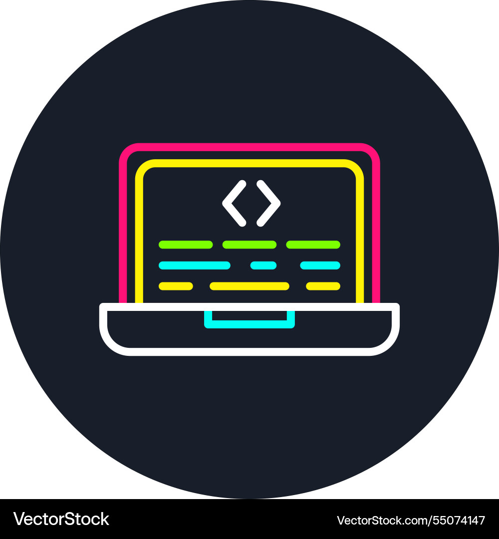 Coding line multi color icon vector image