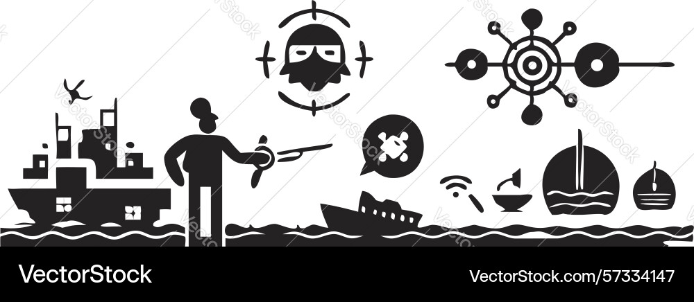 Data management team complex network information vector image