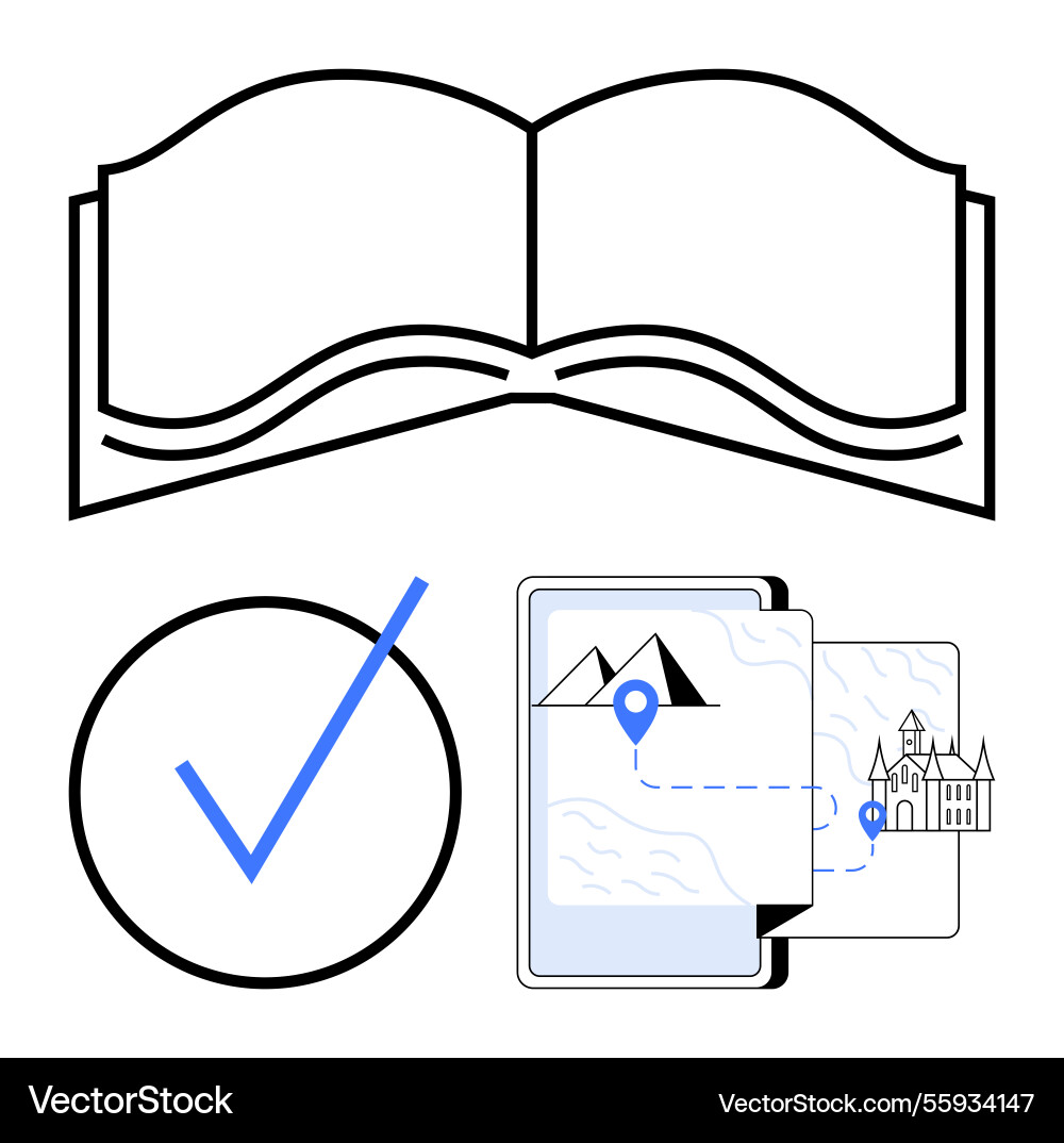 Digital storytelling with map navigation vector image