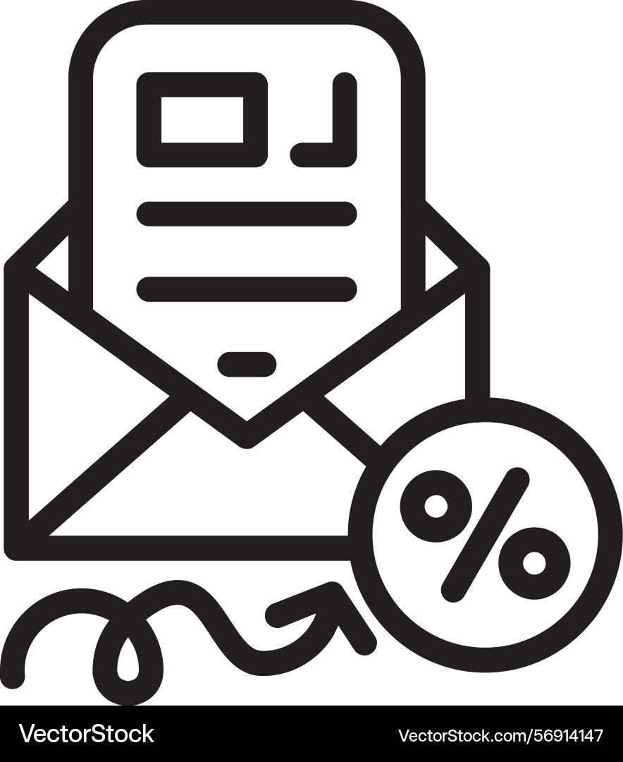 Email bounce rate linear style icon design Vector Image