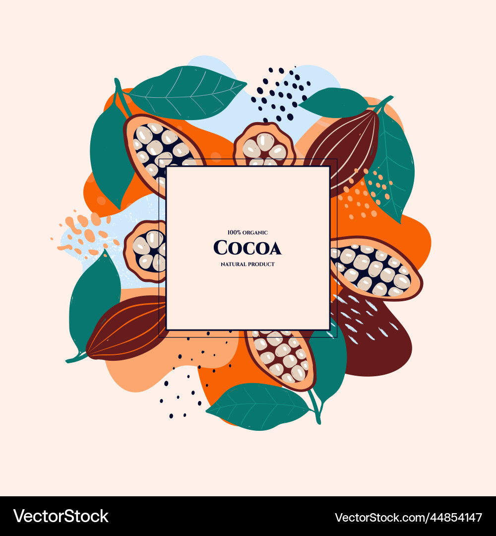 Frame with doodle cocoa and abstract elements Frame with doodle cocoa and abstract elements vector image