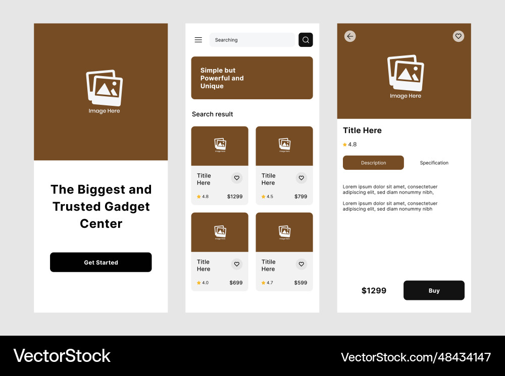 Gadget store ui design template Gadget store ui design template vector image