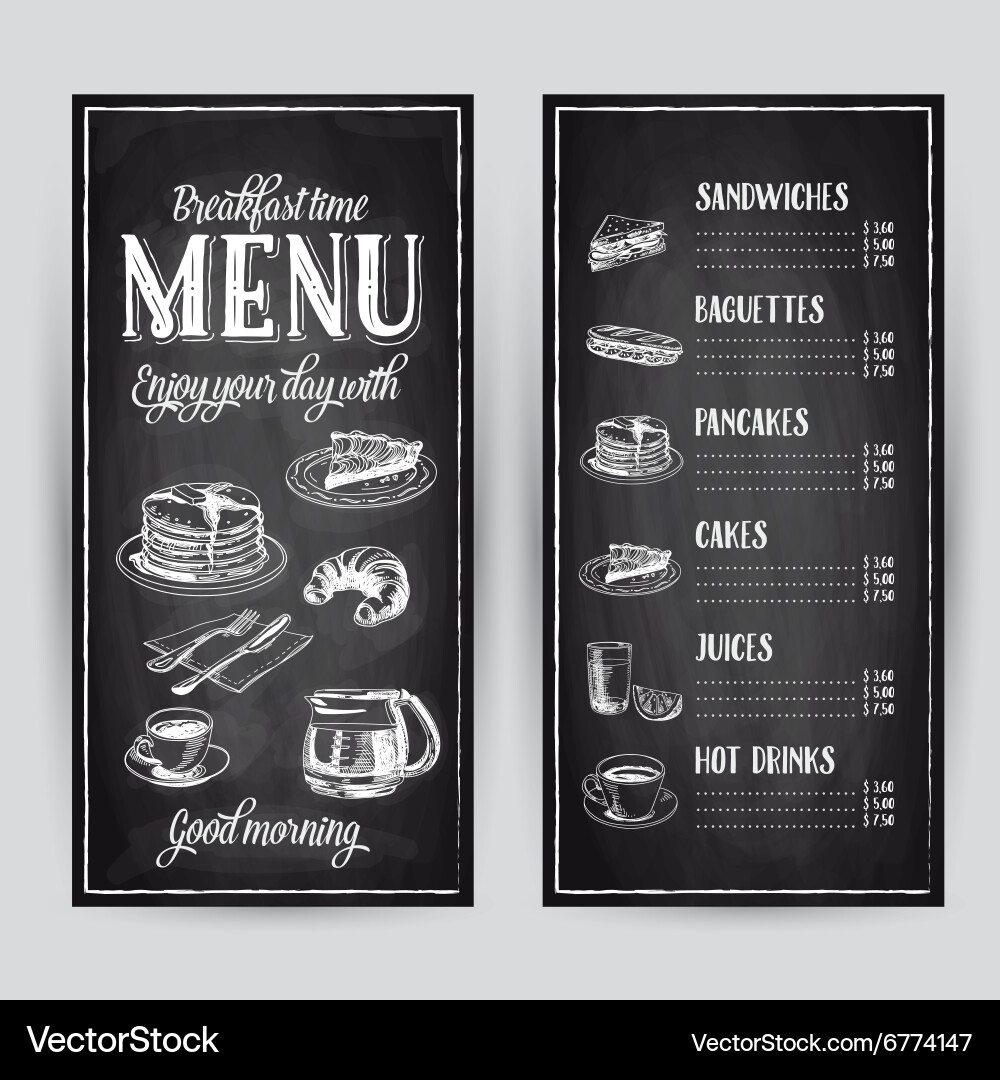 Hand drawn breakfast Royalty Free Vector Image