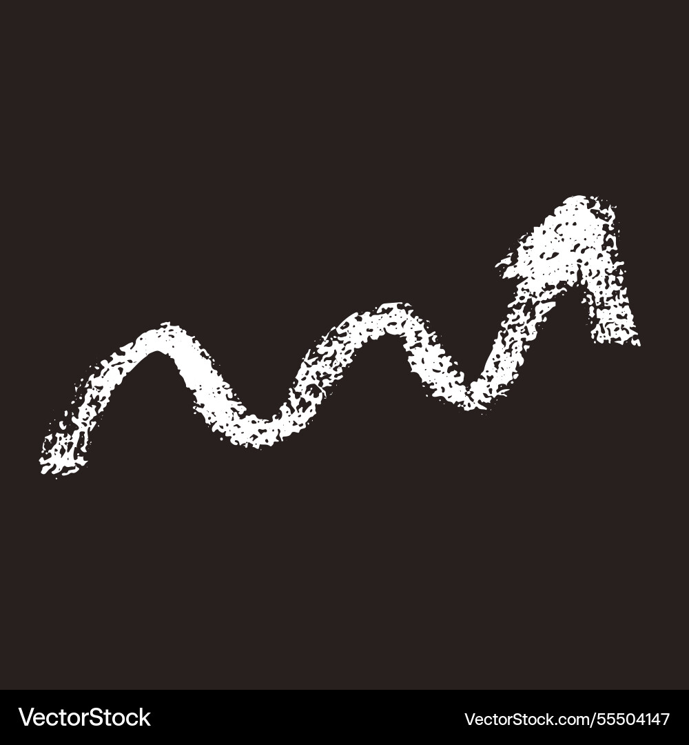 Hand drawn chalk wave arrow on chalkboard Vector Image
