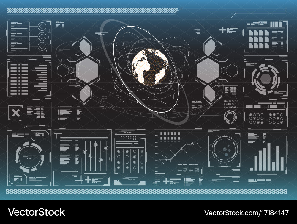 Head-Up Display Elements vector image
