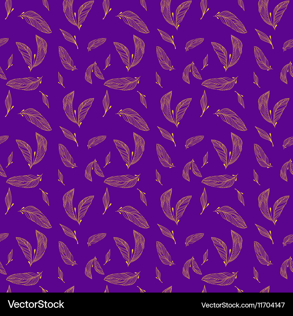 Leaves seamless pattern set vector image