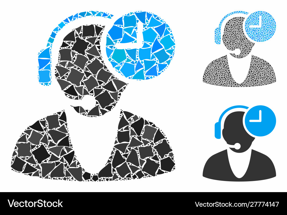 Operator time mosaic icon bumpy items Operator time mosaic icon bumpy items vector image