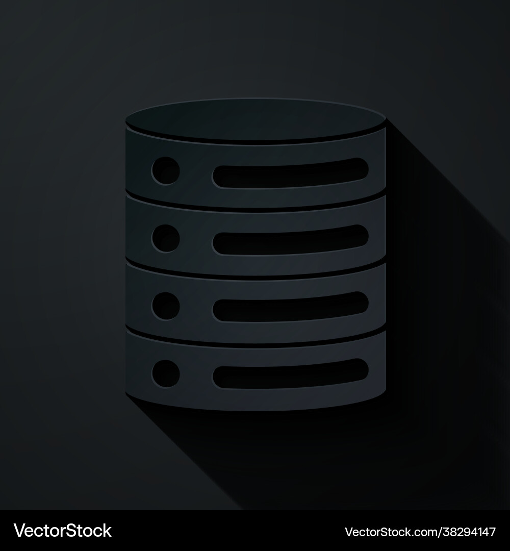 Paper cut server data web hosting icon isolated vector image