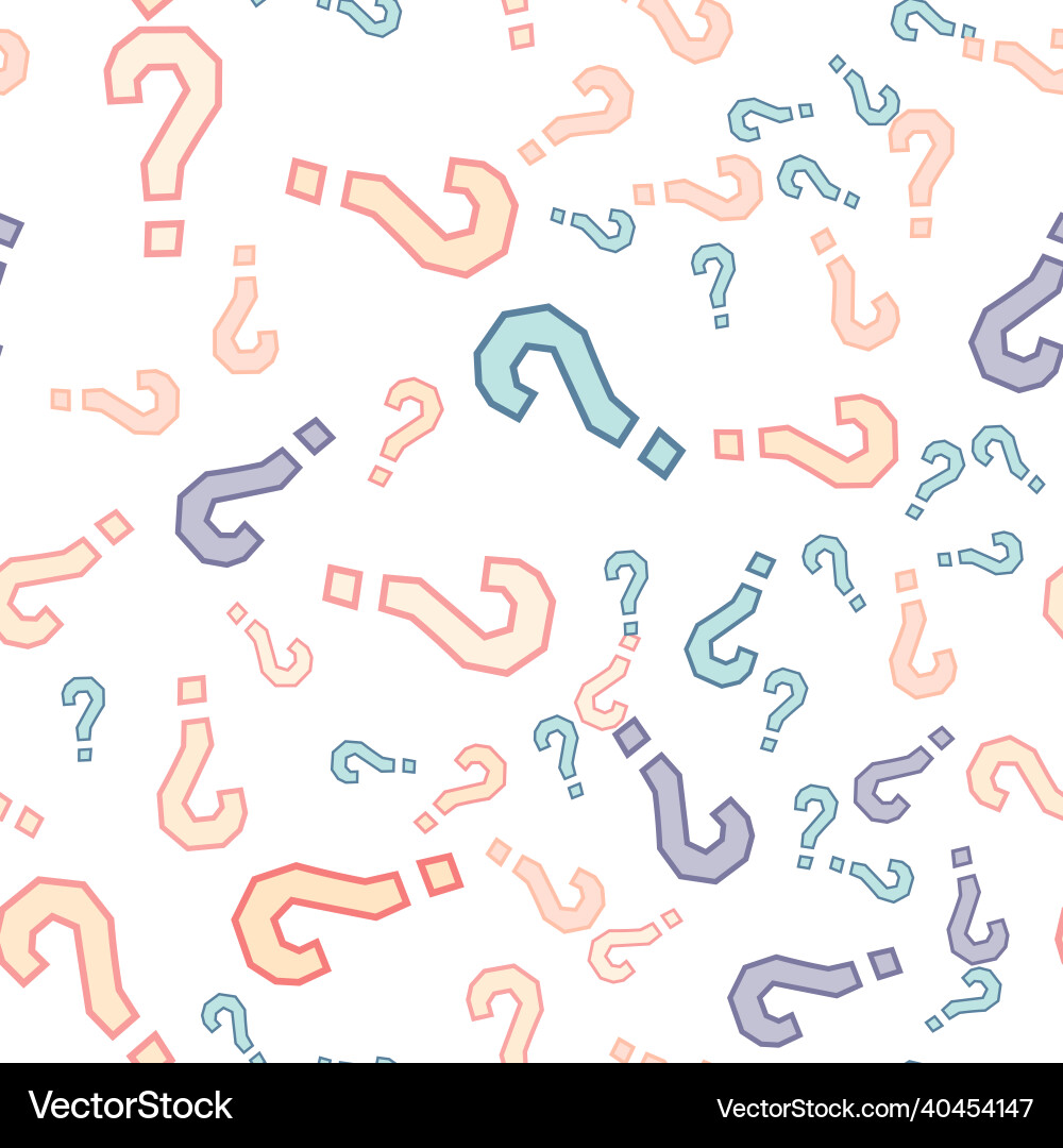 Quiz seamless pattern question marks doubt faq Vector Image