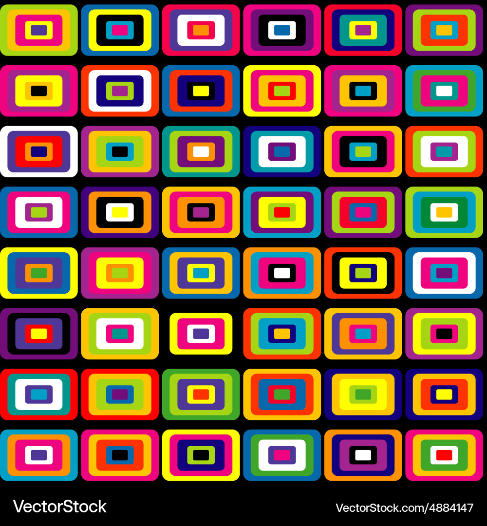 Rectangular shapes with round corners pattern vector image