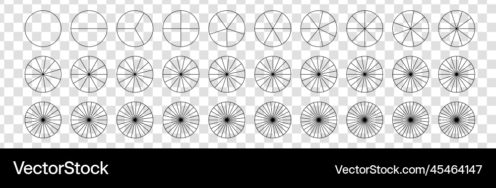 Segmented Circular Slice Set vector image