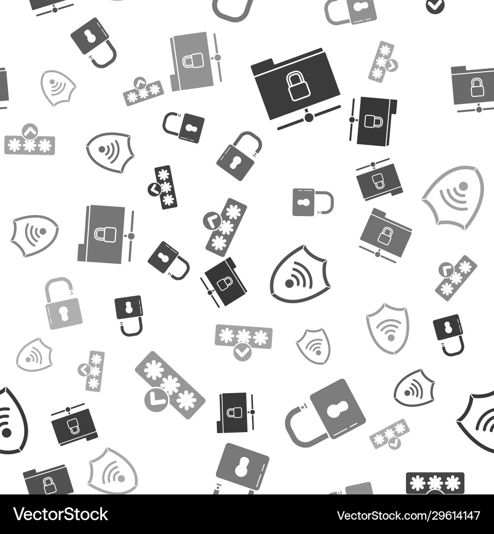 Set ftp folder and lock open padlock shield Set ftp folder and lock open padlock shield vector image