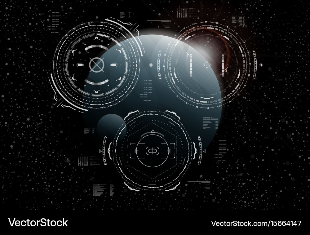 Spaceship Interface HUD Elements Vector Image