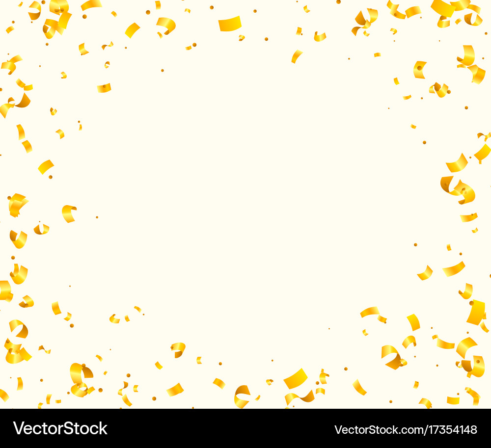 Abstract background with many falling golden tiny Vector Image