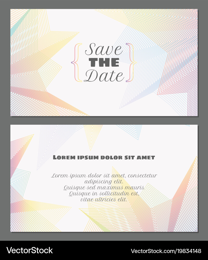 Abstract save the date card vector image