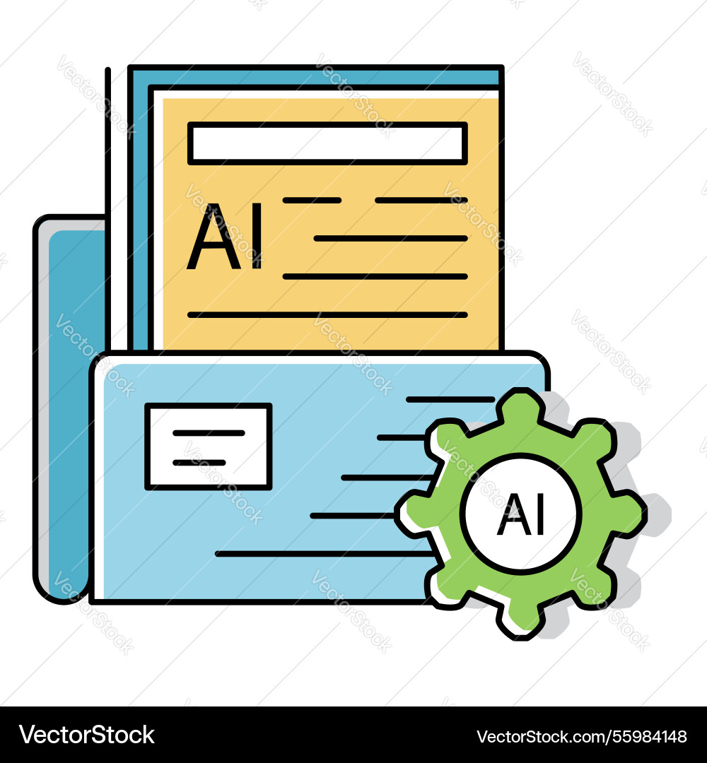 Business file ai automation folder icon design Vector Image