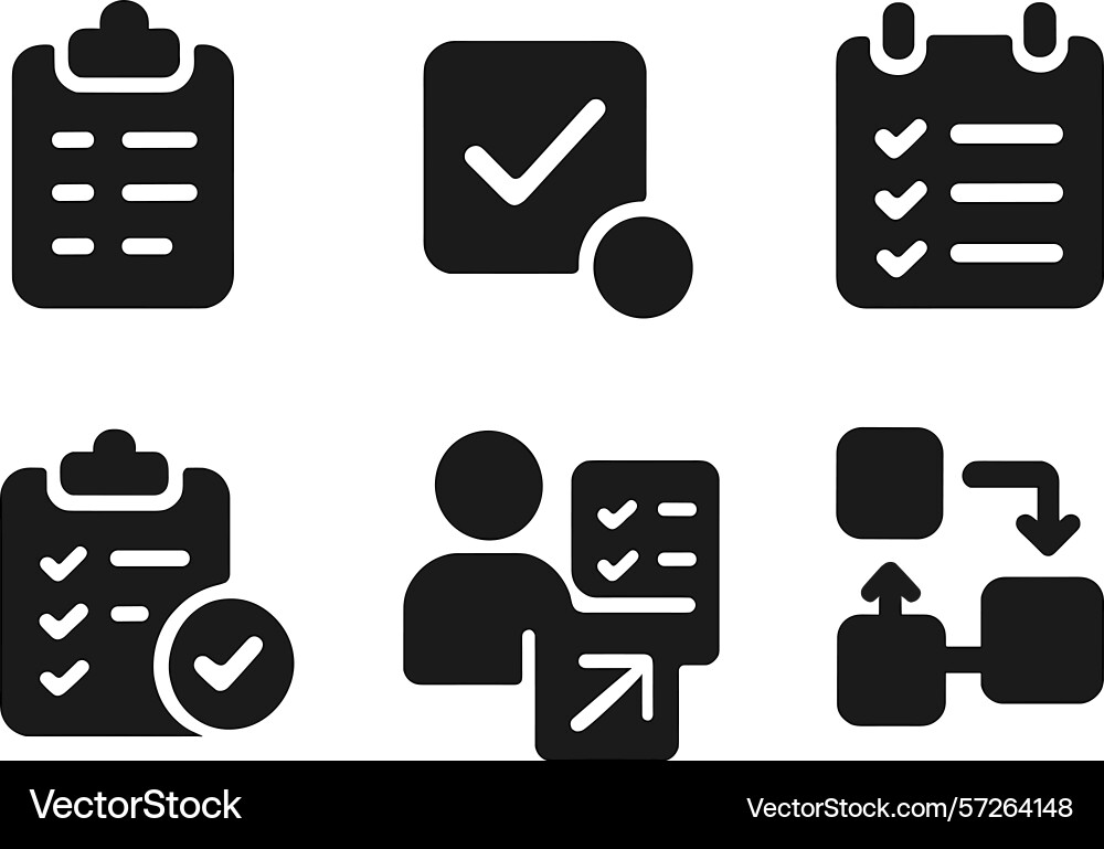 Checklist icons showcasing task management Checklist icons showcasing task management vector image