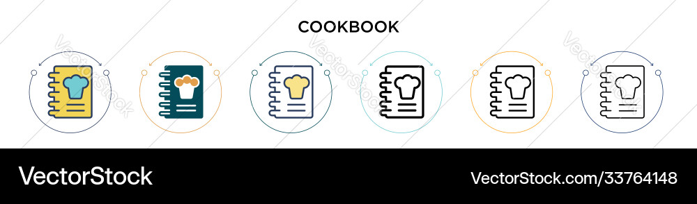 Cookbook icon in filled thin line outline Vector Image