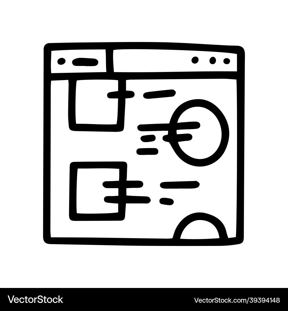 Design website line doodle simple icon Design website line doodle simple icon vector image