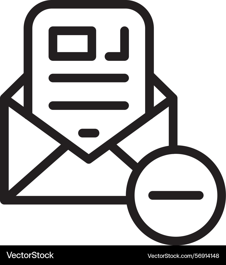 Email unsubscribe rate linear style icon design Vector Image